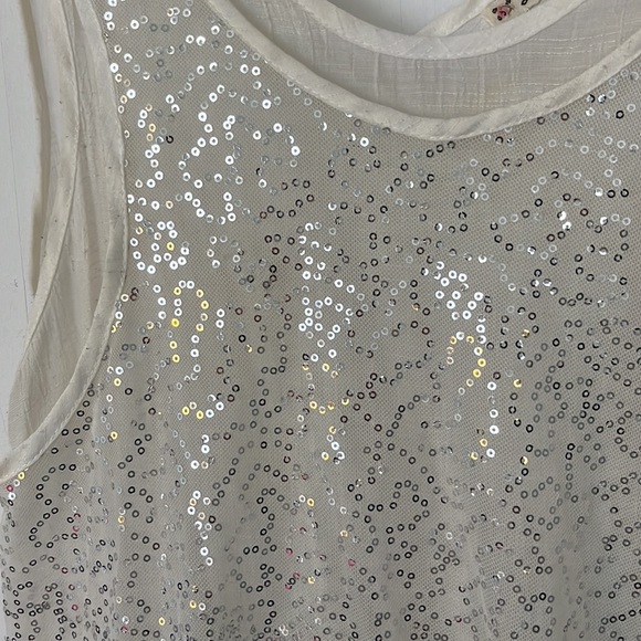 White sequinned mini dress or tank/tunic - Picture 3 of 4